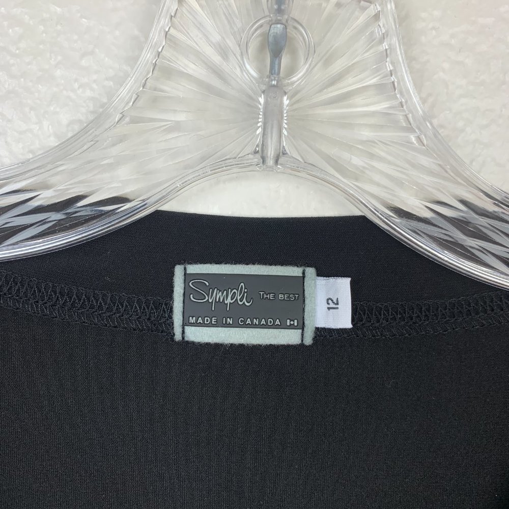 Sympli Size 12 Asymmetrical Hemline Tunic Top Draped Black Long Sleeve V Neck - Picture 4 of 11